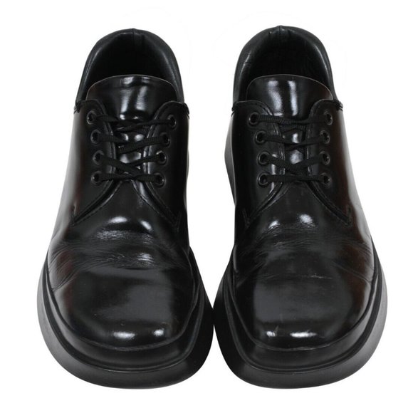 Prada Mens Derby US 7.5 UK 6.5 Black Leather Lace Up AW99 Chunky Runway Platform - Picture 1 of 10
